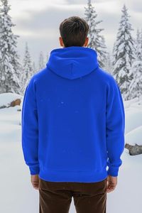 Sudadera con Capucha de Forro Polar para Hombre, Cálida, de Invierno, Corte Regular, Larga, Transpirable, con Estampado Digital, Teñido Liso, Antipilling - Product Image 2
