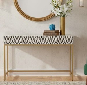 New Arrival Bone Inlay Console Table with 3 Drawers Moroccan Style Entryway Hallway Accent Furniture Luxury Modern Interior - Product Image 2