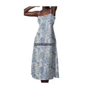 New 2026 Spring Summer Collection Ethnic Printed Women's Spaghetti Strap <b>Dress</b> Casual Clothing Design <b>For</b> Summer Wear - Product Image 1