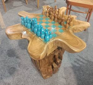 Offre Spéciale – Ensemble d'échecs d'extérieur en bois, design 100 % original, forme naturelle, exclusif, exotique et minimaliste - Product Image 6