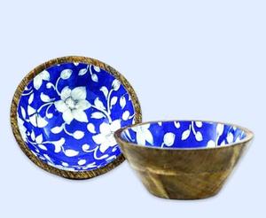 Tazón de Madera Ecológico Personalizado al por Mayor con Adhesivo Esmaltado, Color Natural, Diseño Clásico, para Servir Comida, Ensaladas, Frutas, Sopas - Product Image 1