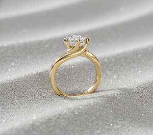 Anillo de compromiso de diamante cultivado en laboratorio Stonewels, oro de 14K, corte retorcido, pavé, engaste de púas, anillo nupcial, fabricante de joyería personalizada - Product Image 2