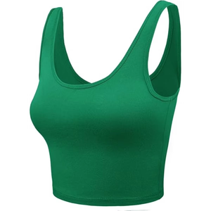 Sujetador Deportivo Atlético Personalizado para Mujer, Top Corto Verde con Tirantes Cruzados, Ropa Deportiva para Yoga, Gimnasio, Fitness, OEM, ODM, Venta al por Mayor, Marca Privada - Product Image 2