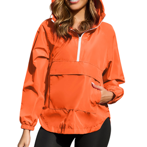 Chaquetas cortavientos personalizadas para mujer con media cremallera, diseño de colores elegante y material ligero para mayor comodidad. - Product Image 6
