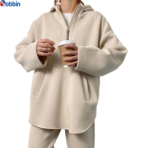 Conjunto Deportivo Unisex Personalizado de Última Tendencia, Sudadera con Capucha y Cierre de Media Cremallera, Pantalones Largos, Corte Regular, Color Sólido, Ropa Casual de Invierno - Product Image 4