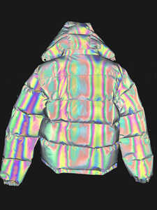 Chaqueta de burbujas de poliéster personalizada para hombre, al por mayor, con cremallera, cálida, talla grande, informal, tejida y teñida. - Product Image 5