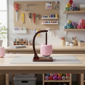 Wooden Yarn Holder Knitting Crochet Yarn Ball Stand Magnetic <b>Rotating</b> Anti Slip Portable Craft Accessory - Product Image 3