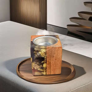 Ensemble de plateaux en bois de résine de luxe écologiques de haute qualité avec brûleur à Bakhoor et boîte anti-odeur – Meilleur prix - Product Image 3