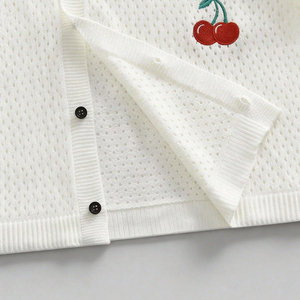 Camisas de Punto Personalizadas con Bordado para Hombre, Estilo Vintage, Tejido Abierto, Manga Corta, Cierre de Botones, Transpirables, Cárdigan de Verano - Product Image 5