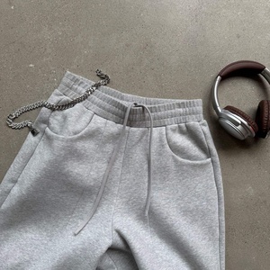 Pantalones de chándal de forro polar de color liso para hombre, de corte holgado, de pierna ancha, informales, tipo jogger, para comercio transfronterizo - Product Image 3