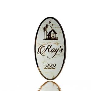 Plaques de nom personnalisées uniques en acrylique pour l'entrée de la maison, l'extérieur, l'intérieur, la porte de la maison, le bureau, l'appartement, le bungalow - Product Image 3