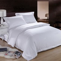 Draps de lit en percale 100% coton biologique, tissu uni blanc, 180T-200T fils, technique de tissage mercerisé, motif écologique