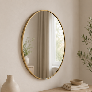 Gold Round Wall <b>Mirror</b> Modern Metal Frame Bathroom Vanity <b>Mirror</b> Home Bedroom Living Room Decor modern metal frame <b>mirror</b> - Product Image 2