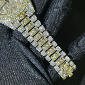 Relojes de Hip Hop Clásicos Unisex, Hechos a Mano, con Joyas de Belleza, Diamantes Moissanite VVS1, Acero Inoxidable, Resistentes al Agua 100 Bar - Product Image 2