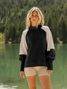 Sudadera Casual para Mujer, Cuello Alto, Manga Larga, Forro Polar Ecológico, Estilo Urbano, con Logotipo Personalizado, Poliéster/Algodón - Product Image 3