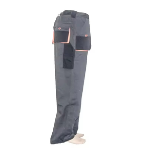 Pantalones de Trabajo para Hombre, Color Gris Oscuro, Cintura Alta, Múltiples Bolsillos, Transpirables, de Poliéster, Algodón y Lona, Corte Recto, para Otoño - Product Image 4