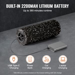 Rullo Massaggiante Elettrico Ricaricabile da 16 Pollici, 4 Velocità, Vibrazione, Rullo in Schiuma ad Alta Densità con Texture 3D per Sollievo Muscolare - Product Image 6