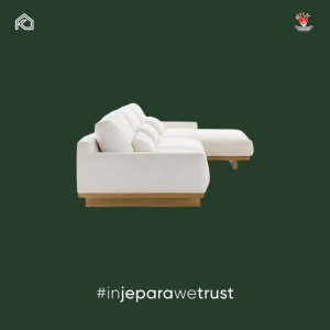 Sofá Seccional de Tela en Forma de L, Moderno y de Lujo, para Sala de Estar, Cómodo Sofá para Villa - Artesanía en Madera de Jepara, Indonesia, de Primera Calidad - Product Image 4
