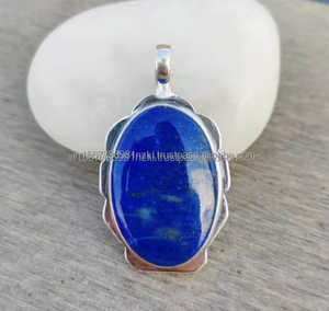 Lapis Lazuli Pendentif Collier 925 Solide En Argent Sterling Pierre Précieuse Pendentif Poire Lapis Lazuli Fait Main Collier Cadeau Pour Femmes-Hommes - Product Image 1
