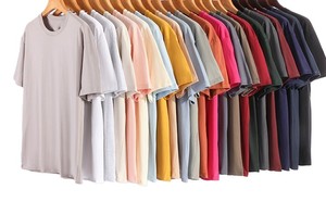 T-shirt décontracté pour homme à manches courtes et col rond en coton pur 230G, couleur unie, broderie personnalisée avec logo OEM, prix usine CN Bangladesh - Product Image 2