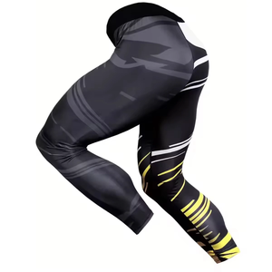 Leggings de compression sur mesure pour hommes, pour entraînement MMA, grappling et BJJ, entièrement sublimés. - Product Image 5