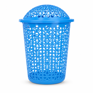 Eco-Friendly <b>Plastic</b> Laundry Basket <b>Lid</b> ISO Certified Made India for Home Hotel Bathroom Bedding Use Durable Clothes Storage <b>Bin</b> - Product Image 2