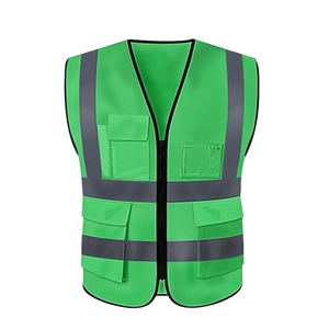 เสื้อกั๊กนิรภัยสะท้อนแสงกันน้ำ ANSI Class 1 สีดำและสีเหลืองส้มสำหรับผู้ชายในงานก่อสร้าง พร้อมโลโก้และกระเป๋า - Product Image 1