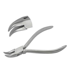 Pince à bec de chaîne en acier inoxydable mat de 130 mm, à mâchoires courbées et lisses, pour sertissage de circlips, pêche, fabrication de bijoux, artisanat DIY, OEM - Product Image 1