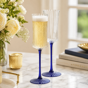 Copas de champán de borosilicato hechas a mano de 160 ml, de colores, sin plomo, con tallo, para brindar con vino espumoso Prosecco - Product Image 4