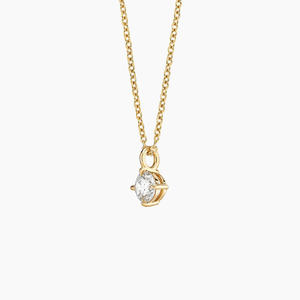 Collar con Colgante de Diamante Redondo con Engaste Solitario - Product Image 2