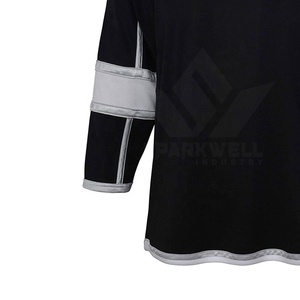 Jersey de Hockey sobre Hielo Negro Personalizado para Hombre, Cuello en V, Manga Larga, Sublimado, Absorbente de Humedad, Patrón 3D, Logotipo Impreso en la Parte Delantera, Ropa Deportiva - Product Image 3