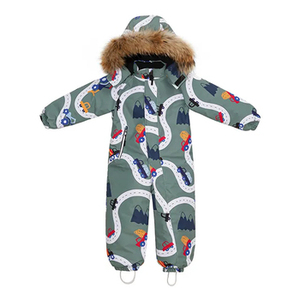 Fabricantes de Ropa, Overoles Gruesos de Invierno Personalizados para Niños Pequeños, Trajes de Nieve para Niñas, Traje de Esquí para Niños - Product Image 4