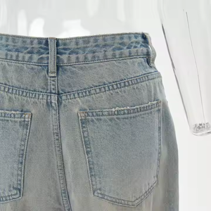 Jeans de Mezclilla Rectos de Color Sólido para Mujer, Corte Regular, 100% Algodón, Lavado Medio/Oscuro/Claro, Cómodos, Marca OARH INT INDUSTRY, 2026 - Product Image 5