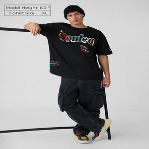 Camiseta de hombre de algodón de alto gramaje 425 g/m² oversize de color liso con hombros caídos y manga corta, estilo holgado de marca de moda - Product Image 3