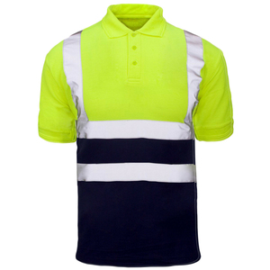 Polo à manches courtes bicolore haute visibilité personnalisé, vêtements de travail réfléchissants pour l'été, pour les agents de sécurité, les uniformes de travail de construction - Product Image 2