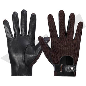 Men’s Genuine Goatskin Leather Motorcycle <b>Gloves</b> <b>Wool</b> Knitted Touchscreen Driving Riding <b>Gloves</b> Durable Car Driving <b>Gloves</b> - Product Image 2