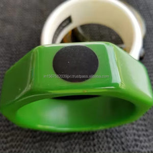 Unisex Trendy Key Pattern Resin Statement <b>Bracelet</b> Religious Style Amber Main <b>Stone</b> Fashionable Wedding Party Fashion Bangles - Product Image 1