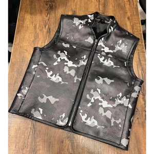 Custom Genuine Cowhide Crocodile Embossed <b>Leather</b> Biker Vest <b>Men's</b> Motorcycle Zip Front Black Luxury Riding <b>Waistcoat</b> - Product Image 1