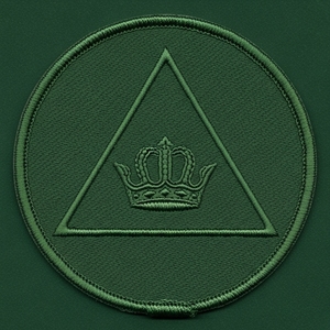 Écusson rond en tissu bordeaux brodé avec couronne de laurier et couronne maçonnique, motif lingot d'or, insigne de la franc-maçonnerie, emblème de l'ordre fraternel - Product Image 5