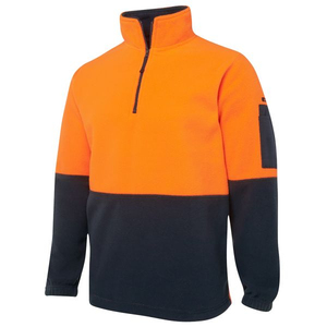 Vente en gros de vestes en polaire tricotée Polartec à col zippé 1/2, 100% polyester, pour hommes, vêtements de travail d'hiver, haute visibilité, design personnalisé, taille et logo sur mesure - Product Image 1