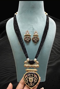 Conjunto de Collar con Colgante de Corazón de Jade y Cuentas Doradas, con Hilo de Perlas de Imitación, para Mujer, Joyería para Fiestas y Bodas - Product Image 2