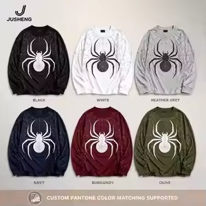 Spider <b>Man</b> Emblem Embroidered 100% Cotton Spring <b>Hoodie</b> 400+ GSM Regular Fit Letter Pattern Custom Logo Front <b>Lined</b> Unisex - Product Image 6