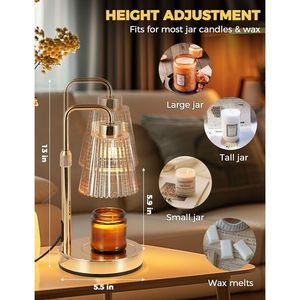 Lampe chauffe-bougie à intensité variable avec minuterie, cadeau d'anniversaire ou de pendaison de crémaillère pour femme et maman, élégante décoration pour la maison neuve avec chauffe-cire J - Product Image 2