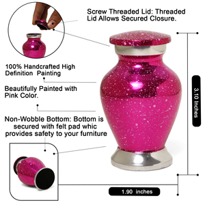 Urnes funéraires miniatures en aluminium rose moucheté pour cendres, style galaxie, flacon décoratif pour cendres commémoratives - Product Image 2