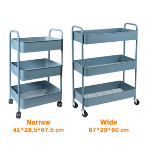 Carrito Metálico de 3 Niveles Resistente con Ruedas, Hecho en Taiwán |   Organizador de Almacenamiento con Ruedas y Malla Ancha - Product Image 2