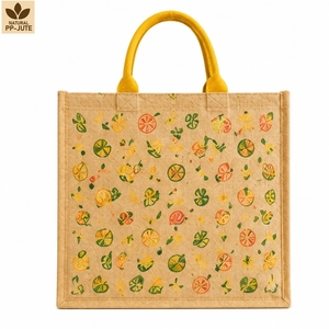 กระเป๋าช้อปปิ้งผ้ากระสอบพิมพ์ลายตามสั่ง เคลือบ PP ขนาด 36x40x15 ซม. ขายส่ง OEM รับผลิตแบรนด์ส่วนตัว ผู้ส่งออก - Product Image 2