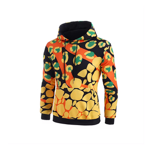 Men's Hooded Sweatshirt Abstract Print Regular Fit Casual Autumn Knitted Polyester Breathable Front Pocket Design - Product Image 4