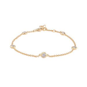 กำไลข้อมือเพชรทรงกลมเพาะเลี้ยงในห้องปฏิบัติการ รับรองโดย IGI ทอง 14K ดีไซน์กลุ่มดาว สายแบบมินิมอล เหมาะสำหรับงานแต่งงาน งานเลี้ยง ดีไซน์หรูหราสำหรับผู้หญิง - Product Image 5
