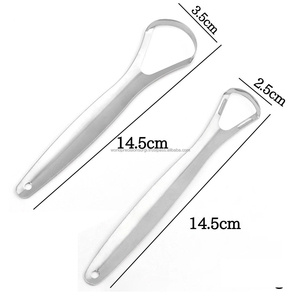 WORLD PRECISION SURGICAL Nettoyant et gratte-langue en acier inoxydable, lot de 2 (forme en U et forme cuillère) pour une haleine fraîche - Product Image 3