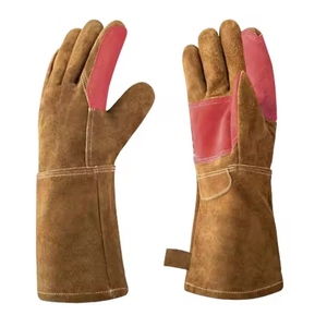 High Quality Heavy-Duty Reinforced Cowhide Split Leather Welding <b>Gloves</b> Abrasion Resistant Hand Protective Clothing Safety - Product Image 4
